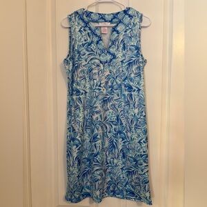 Stella Parker - women’s Blue & White Sleeveless Dress.   Size S. Pockets!!